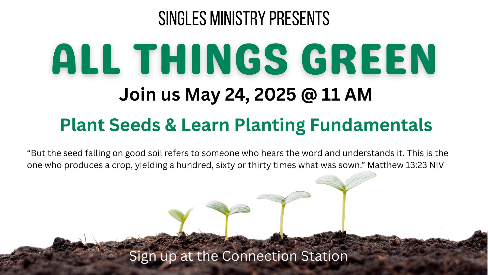 Announcements singles ministry